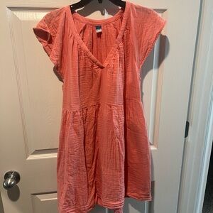 Coral V-Neck Dress